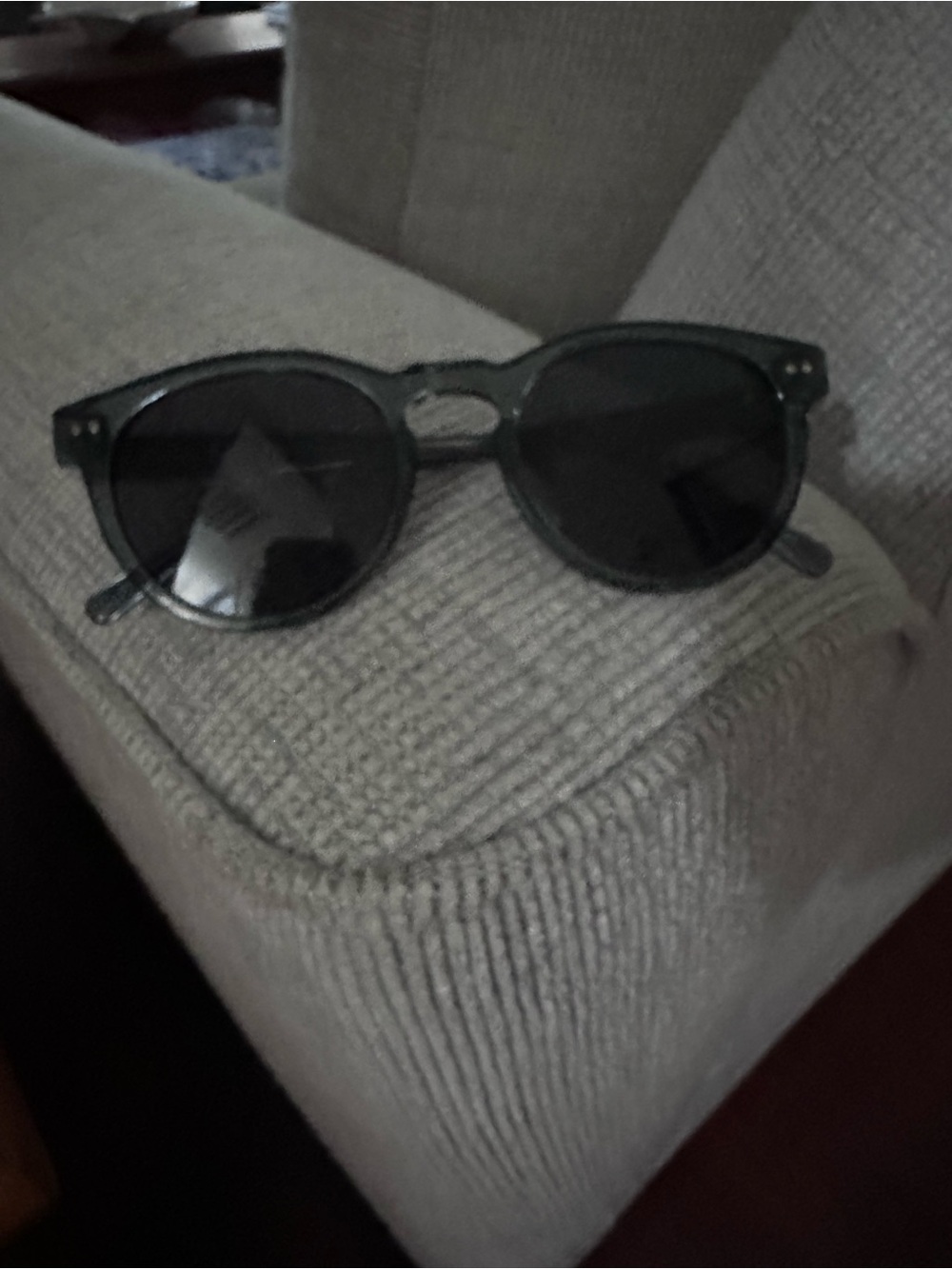Men's Charcoal Gray Round Sunglasses - Unbranded